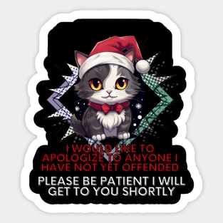 Sarcastic Christmas Cat Sticker